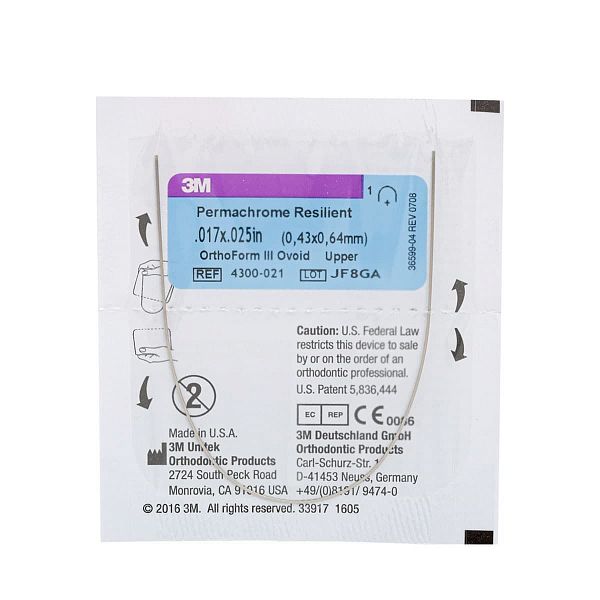 Дуга стальная Unitek Permachrome Resilient .016x.022  ВЧ  ФIII 3М